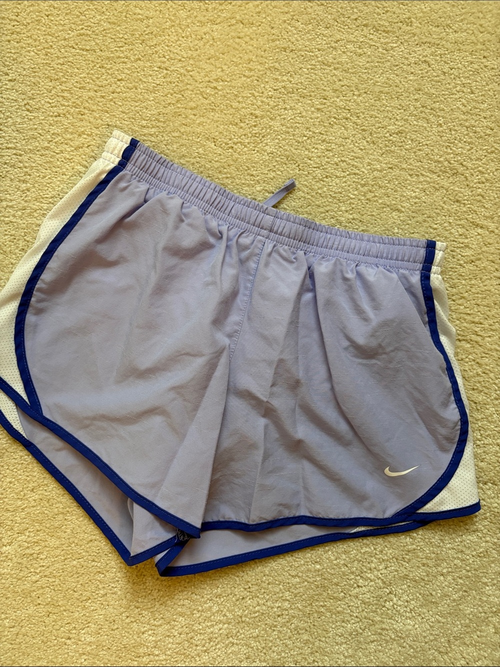 Nike Tempo Lavender Running Shorts with Royal Blue Piping